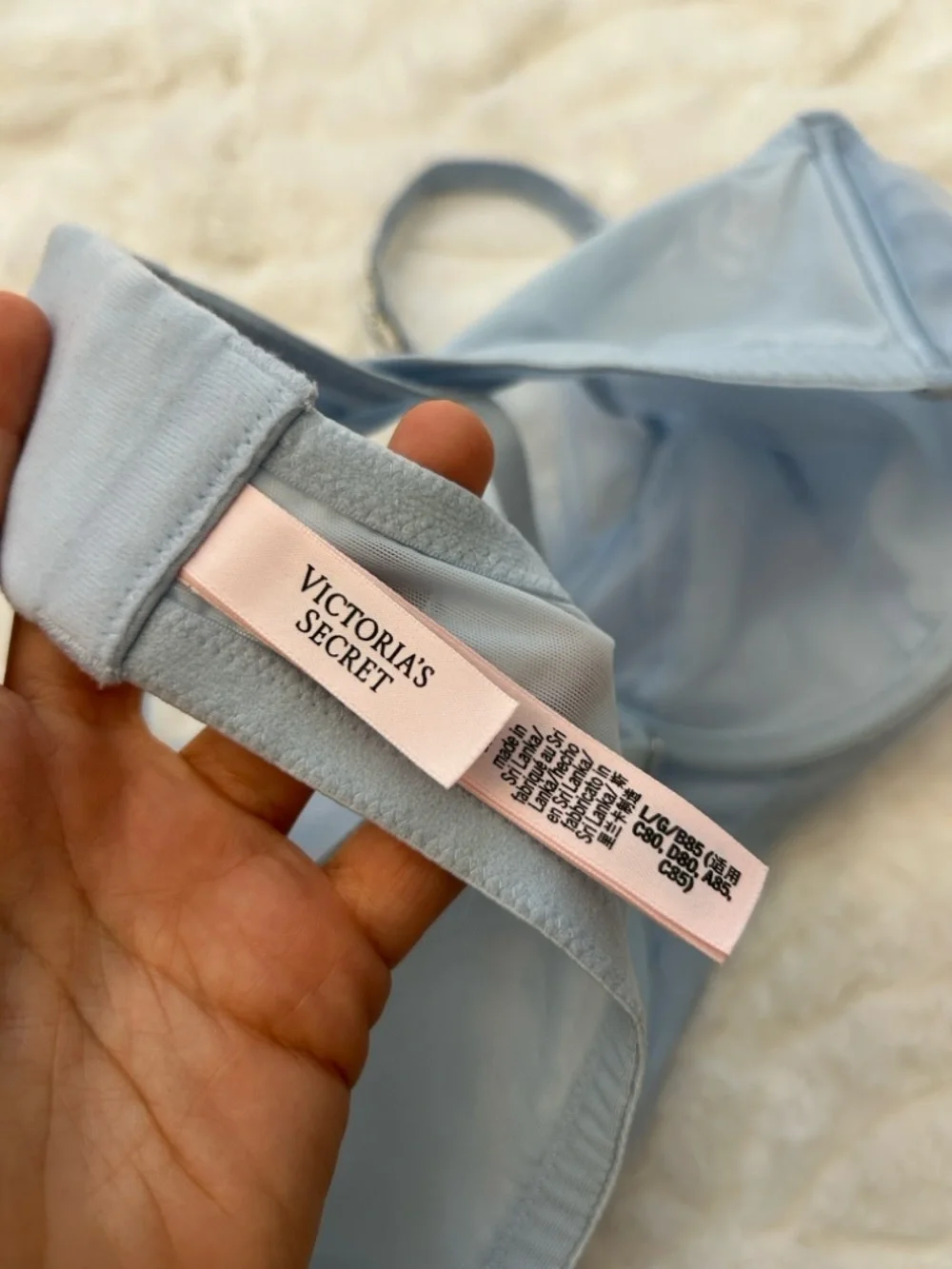 Victoria’s Secret Dream Angels Twinkle Cameo Strap Glitter Tulle Unlined Bra L